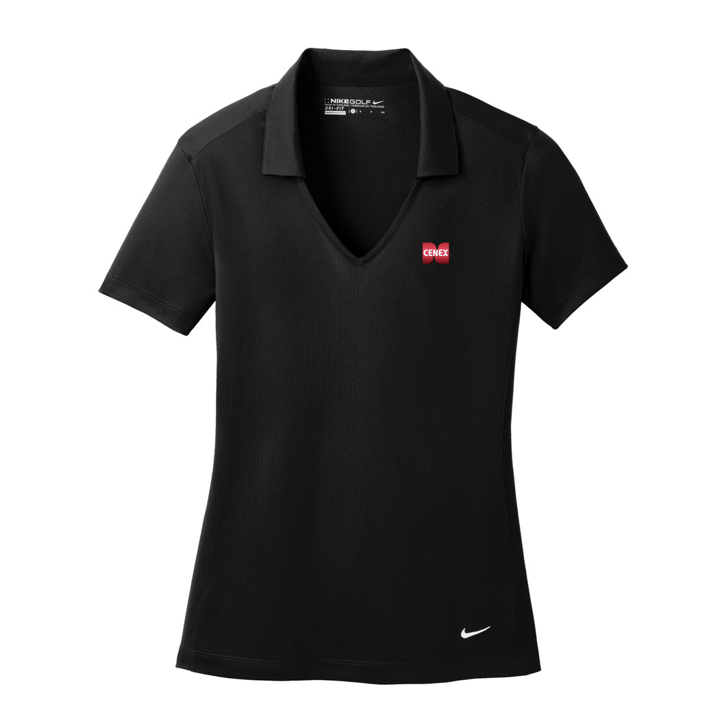 Ladies Nike Dri-Fit Mesh Polo (Black) - U